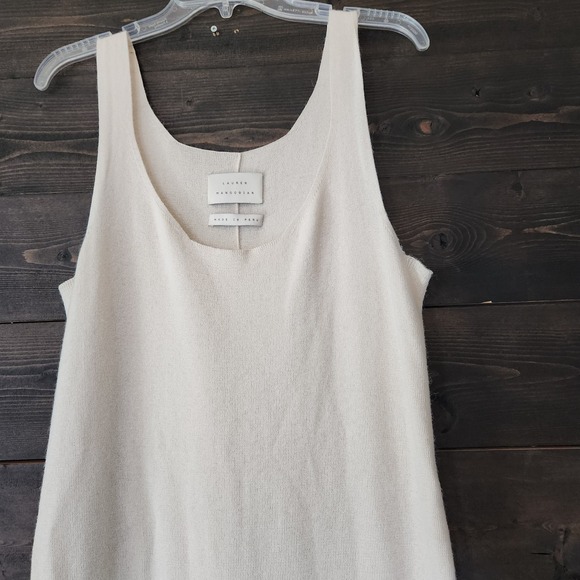 Lauren Manoogian Knit Maxi Dress Size 3 Large Baby Alpaca Organic Cotton Cream - Picture 4 of 13